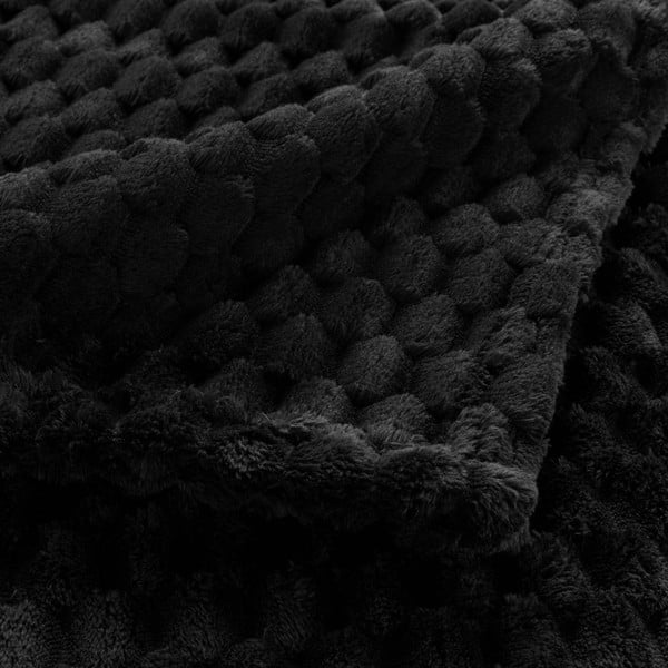 Coperta nera in microflanella 125x150 cm Mini Frosty – douceur d'intérieur-image-3