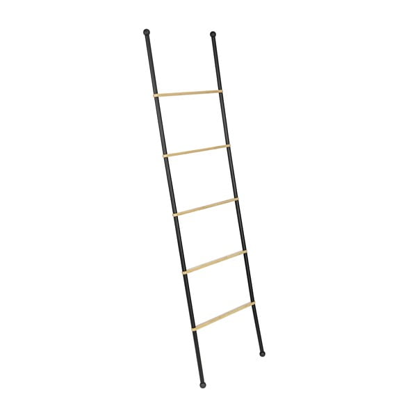 Scala decorativa in metallo nero/naturale Bambusa - Wenko-image-1