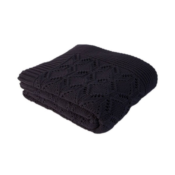 Coperta in cotone blu scuro Cotone Navy, 130 x 170 cm - Homemania Decor