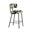 Sgabello da bar nero/color crema imbottito Harvie – Light & Living