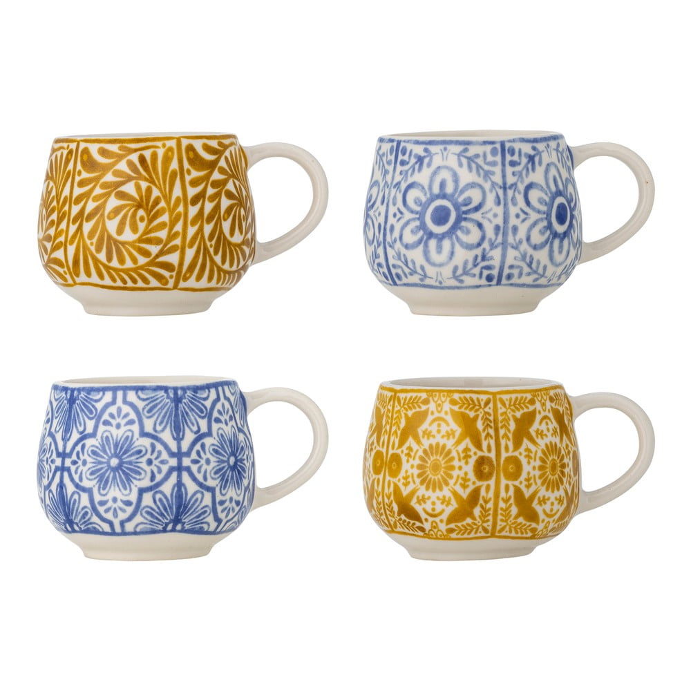 Tazzine in set per espresso blu e arancioni in gres 4 pz 155 ml Milton – Bloomingville | Tazzine