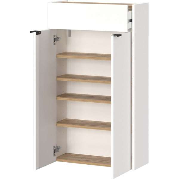 Armadietto bianco con effetto rovere 56x97x22 cm Ameca – Germania-image-3