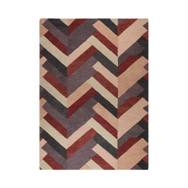 Tappeto rosso e grigio tessuto a mano Salon, 200 x 290 cm - Flair Rugs
