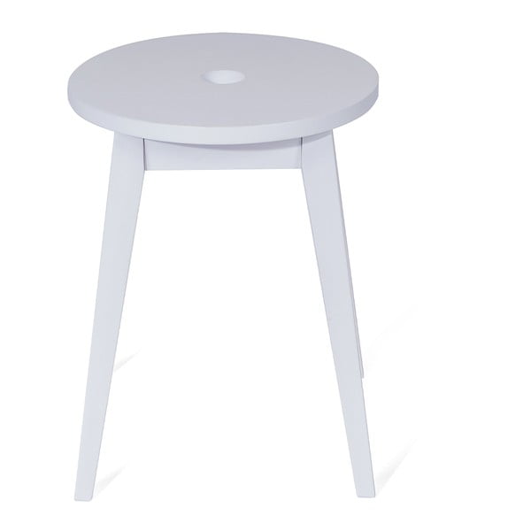 Sgabello in legno di gomma bianco Club - Bonami Essentials-image-1