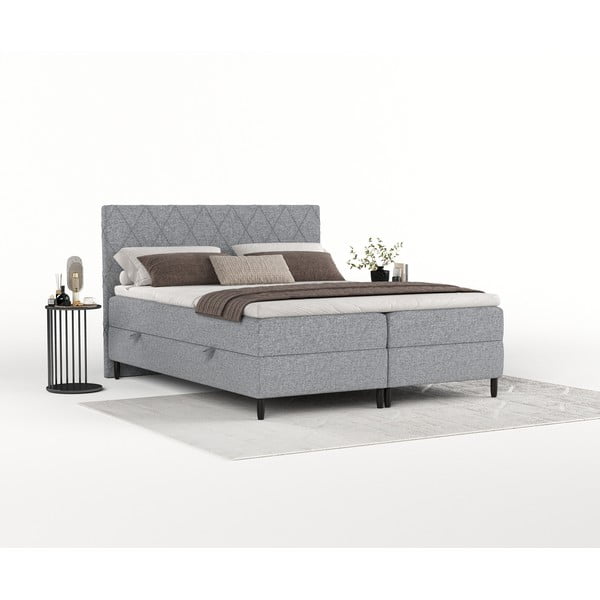 Letto boxspring grigio con contenitore 180x200 cm Gwen - Maison de Rêve-image-2