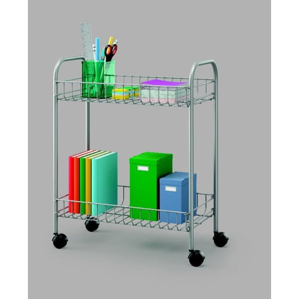Scaffale mobile a due livelli Greg, lunghezza 41 cm - Metaltex-image-1