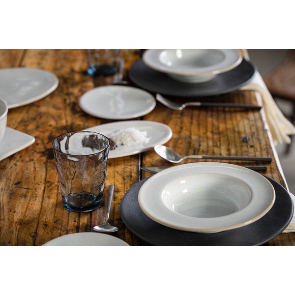 Piatto fondo in gres bianco con bordo , ⌀ 22 cm Roda - Costa Nova-image-1