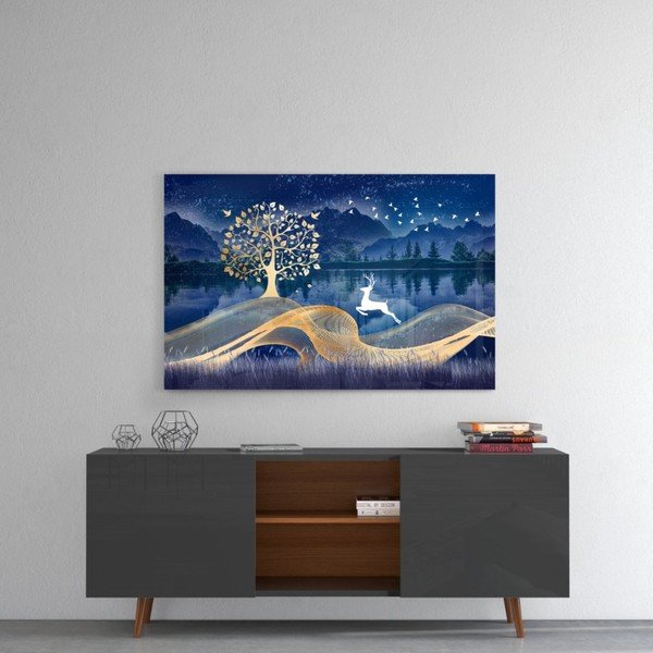Pittura su vetro , 72 x 46 cm Magic Deer - Insigne-image-1