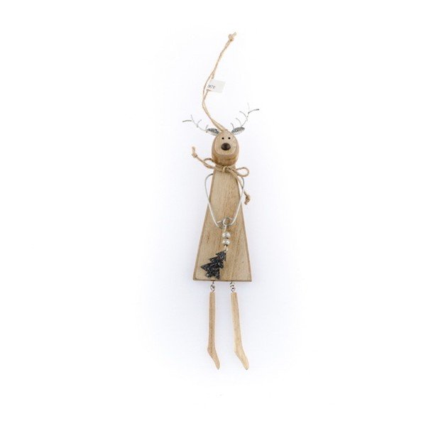 Dřevěná závěsná dekorace ve tvaru soba Dakls Rudolph