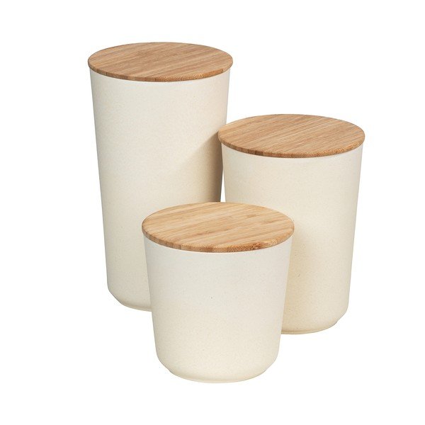 Scatola di conservazione beige con coperchio in bambù , 500 ml Bondy - Wenko-image-2
