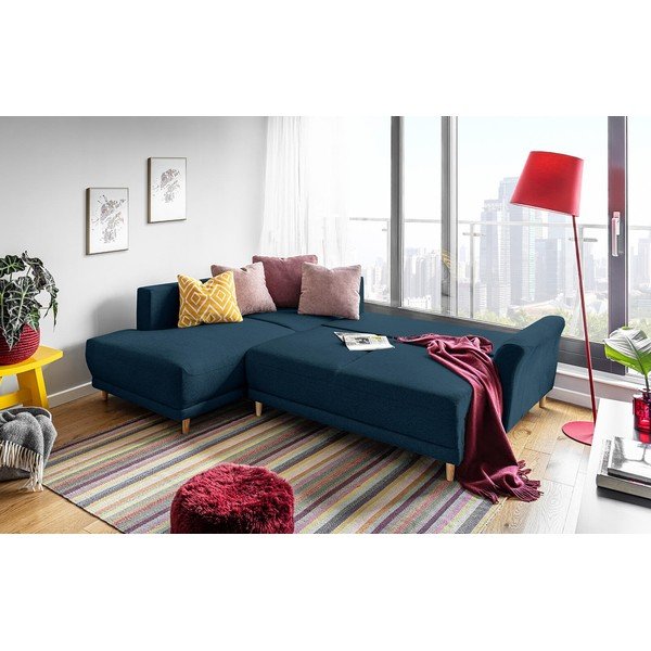 Divano letto angolare blu navy, angolo sinistro Lovely Annie - Miuform-image-3