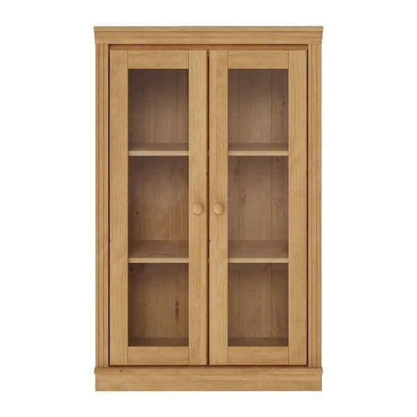 Vetrina colore naturale chiaro in pino massiccio 74x118x35 cm Anita – Støraa