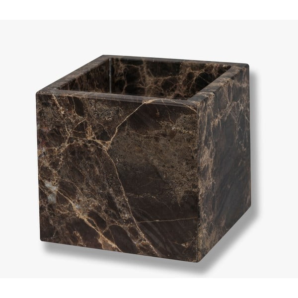 Organizer da bagno in marmo marrone scuro per tamponi di cotone Marble - Mette Ditmer Denmark