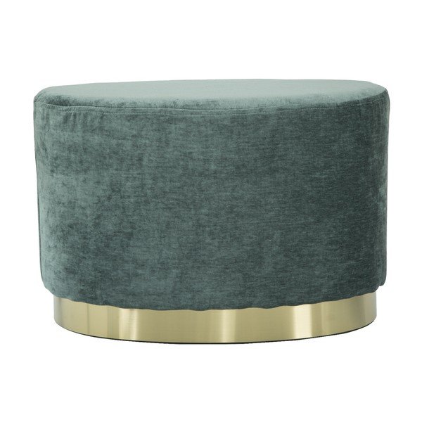 Pouf verde menta con base dorata Ovale - Mauro Ferretti