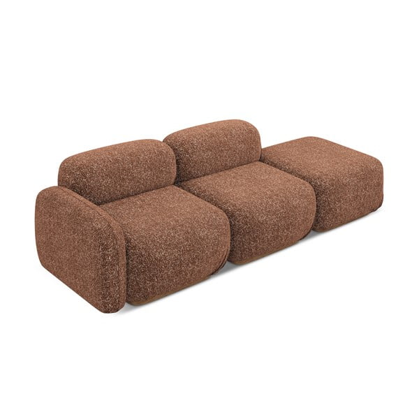 Chaise lounge componibile arancione/marrone (con penisola a sinistra) Ailani – Makamii-image-4