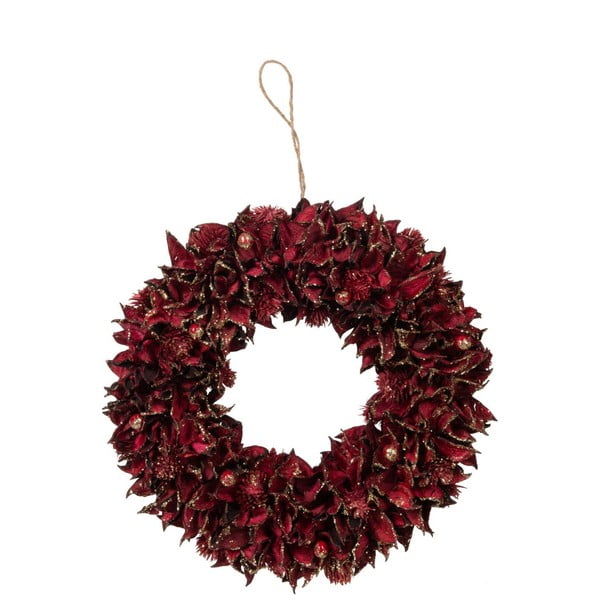 Ghirlanda natalizia rossa , ø 28 cm Leaf - J-Line