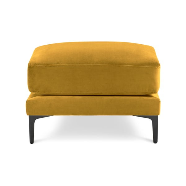 Poggiapiedi in velluto giallo Harmony - Kooko Home