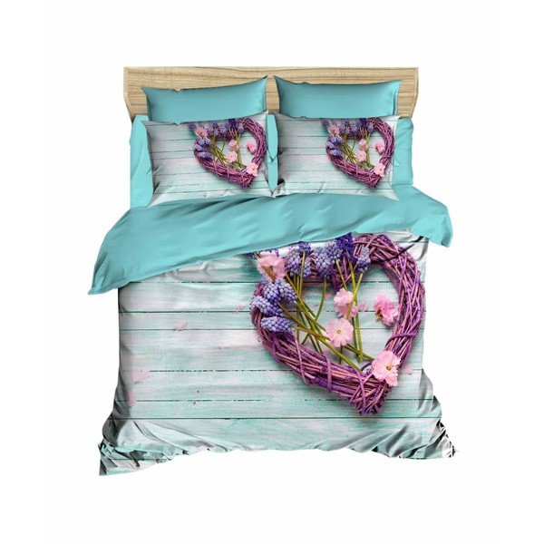 Lenzuola in raso turchese per letto matrimoniale 200x220 cm - Mijolnir