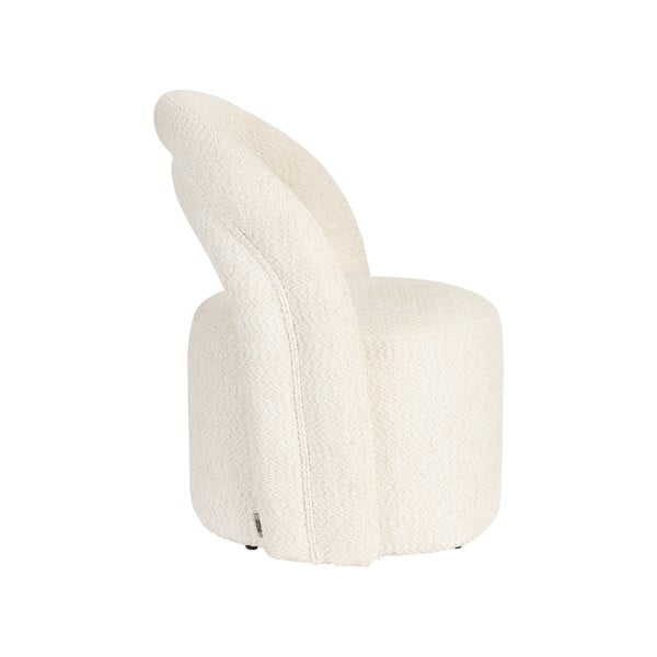 Poltrona color crema girevole con rivestimento in bouclé Seina – Dutchbone-image-3