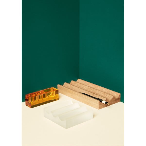 Organizzatore da tavolo in vetro giallo Ambra - Hübsch-image-3