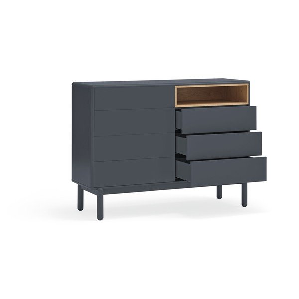 Cassettiera bassa grigio scuro 120x90 cm Corvo - Teulat-image-3