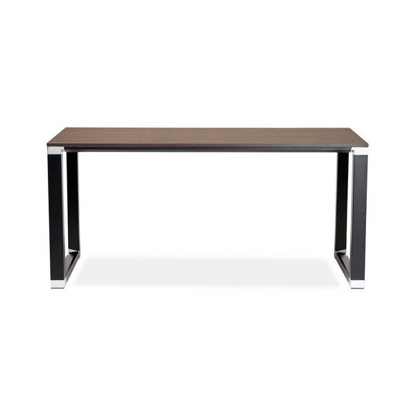 Tavolo da lavoro nero con piano in legno di noce Warner - Kokoon-image-3