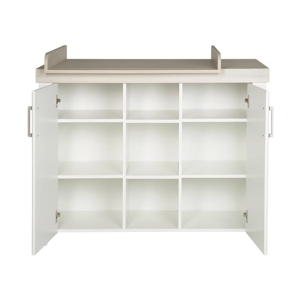 Cassettiera bassa per bambini bianca in olmo con fasciatoio 120x98 cm Felicia - Roba-image-3