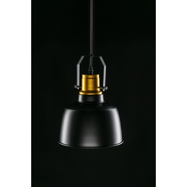 Lampadario in nero e oro con paralume in metallo ø 22 cm Monroe - GTV-image-3