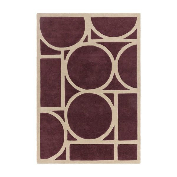 Tappeto in lana marrone scuro 120x170 cm Metro Plum - Asiatic Carpets