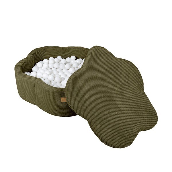 Piscina di palline color kaki in velluto a coste ø 90 cm altezza totale 30 cm – Meowbaby