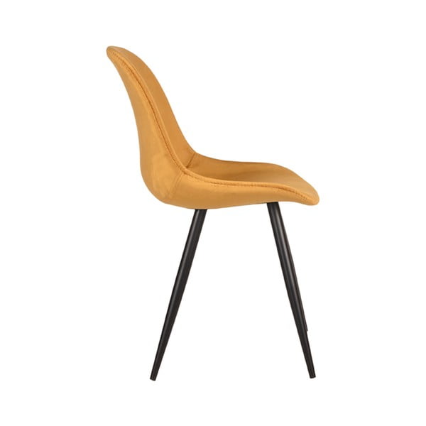 Sedie da pranzo in velluto color senape in set di 2 pezzi Capri - LABEL51-image-4