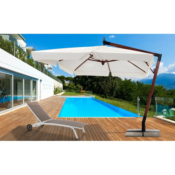 Sdraio da giardino in metallo bianco-marrone Kastri - Tomasucci-image-1