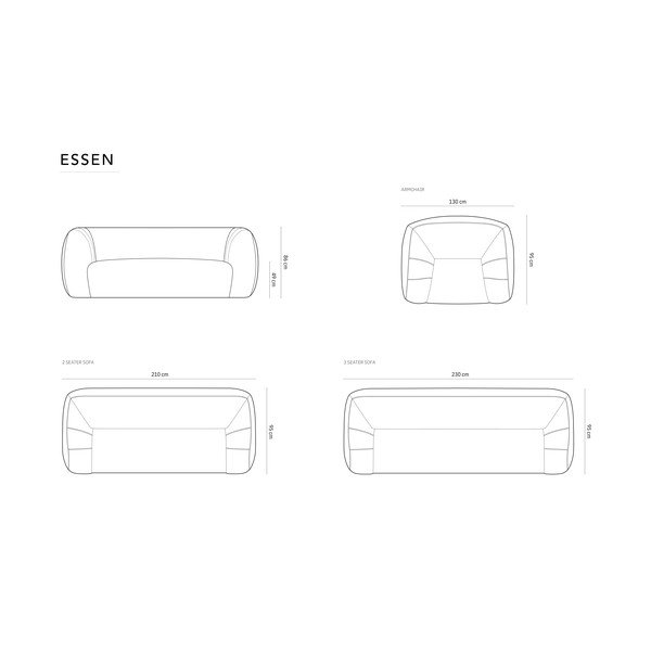 Divano in tessuto bouclé rosa chiaro 230 cm Essen - Cosmopolitan Design-image-4