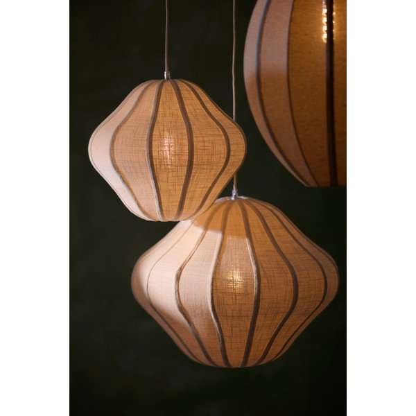 Lampadario color crema con paralume in tessuto ø 10 cm Sukau – Light & Living-image-1
