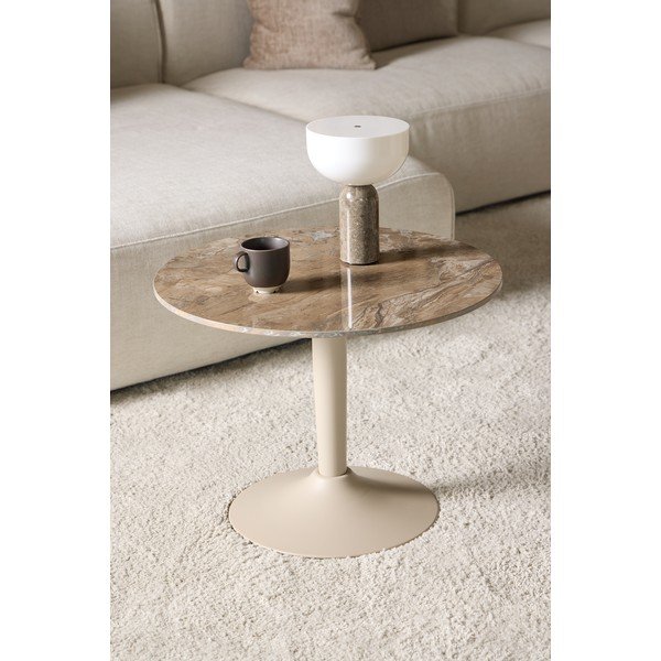 Tavolino da salotto rotondo marrone con piano in ceramica ø 60 cm Malta – Actona-image-1