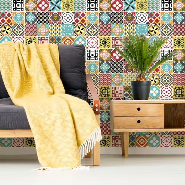 Set di 24 adesivi murali Montecito, 15 x 15 cm - Ambiance-image-4