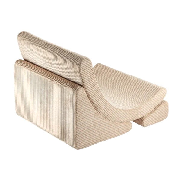 Poltrona per bambini marrone chiaro con rivestimento in velluto a coste Moon – Wigiwama-image-2