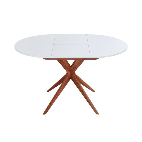 Tavolo da pranzo rotondo allungabile con estensione ø 90 cm Jubi – Ragaba-image-2