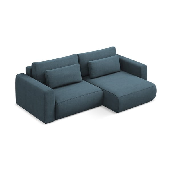 Divano angolare blu allungabile/con contenitore (con penisola a destra/con chaise lounge) Kapua – Makamii-image-2