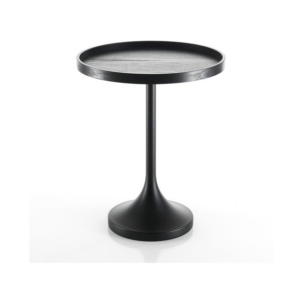 Tavolino Ambrogio nero, ⌀ 46 cm - Tomasucci