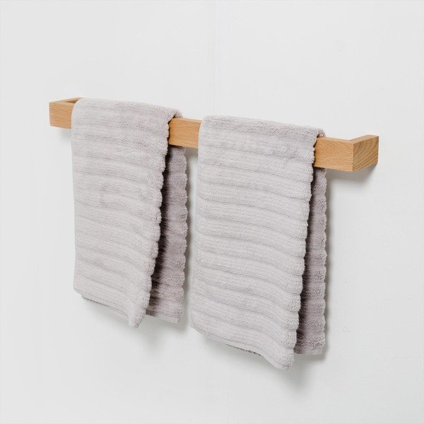 Portasciugamani da parete in legno di quercia Slimline - Wireworks-image-1