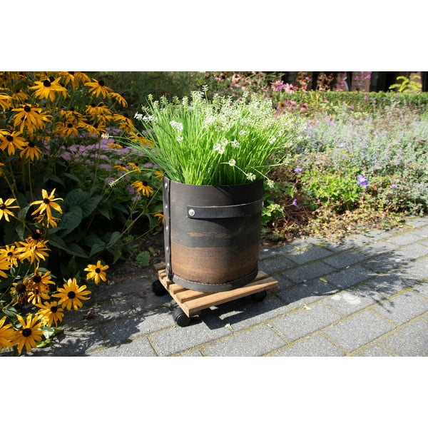 Supporto rotante per vaso in legno (altezza totale 8 cm) Indoor & Outdoor – Esschert Design-image-1