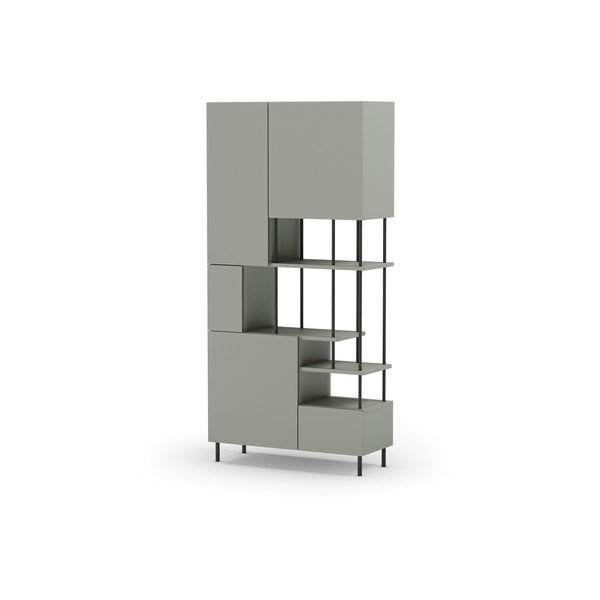Libreria verde-grigio 84x175 cm Perla - Marckeric-image-4