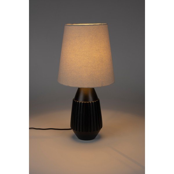 Lampada da tavolo nera e beige Aysa - White Label-image-1
