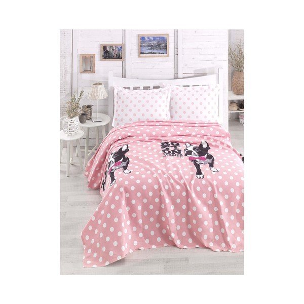 Copriletto matrimoniale leggero Boston Pink, 200 x 235 cm - Mijolnir