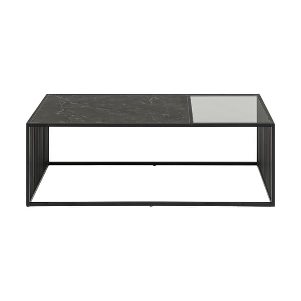 Tavolino nero con piano in vetro 60x120 cm Strington - Actona-image-4