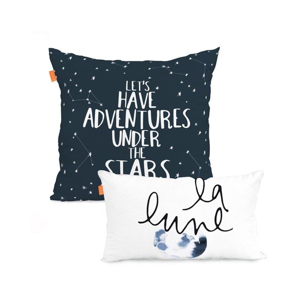 Set di 2 federe in cotone Constellation - Blanc