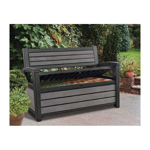 Panchina da giardino in plastica grigio scuro Hudson - Keter-image-2