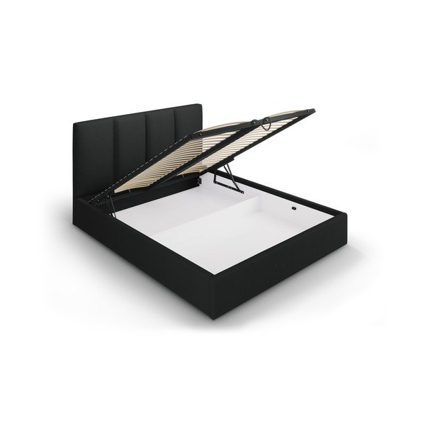 Letto matrimoniale nero, 140 x 200 cm Juniper - Mazzini Beds-image-3