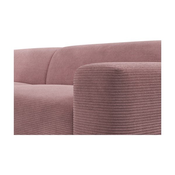 Divano angolare in velluto a coste rosa, 260 cm, angolo destro Karen - Marie Claire Home-image-1